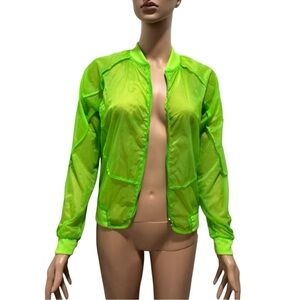 Ambiance Bright Green Sheer Bomber Jacket